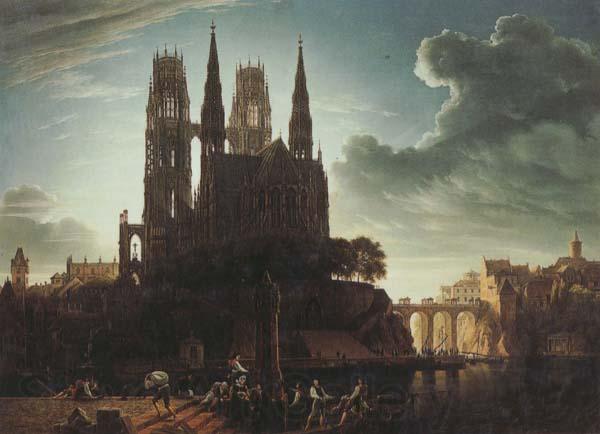 Karl friedrich schinkel Gothic Cathedral by the Waterside (mk45)